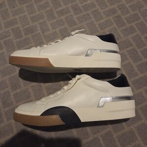 DV by Dolce Vita White and Black Sneakers with Silver Accents